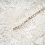 Alexa Mini Dress - Spaghetti Strap Sweetheart Bustier Crystal Sequin Faux - Flower Thigh - Length Zip Detail