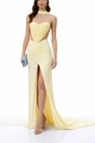 Alexandra Yellow CutOut High Slit Maxi Dress