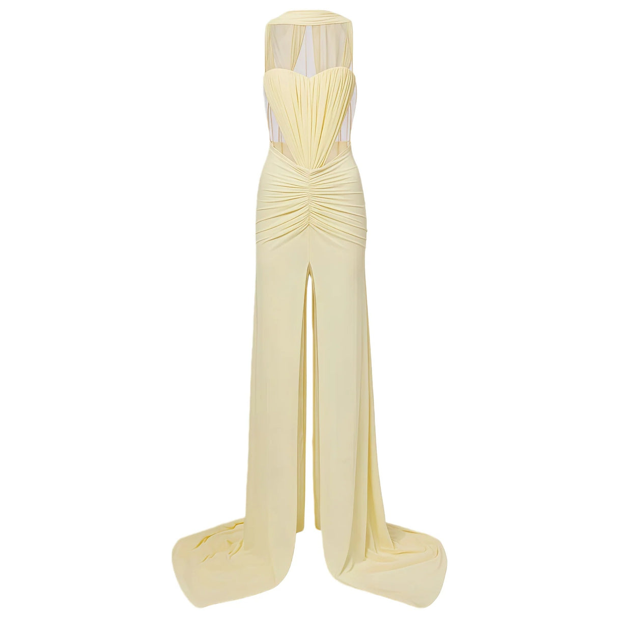 Alexandra Yellow CutOut High Slit Maxi Dress