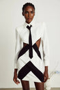 Alexis Mini Dress Cut - out White & Black