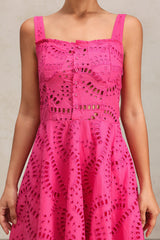Alfreda Pink Lace Halter Mini Dress for Women