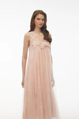 Alice Blush Pink Floral Embroidered Midi Dress