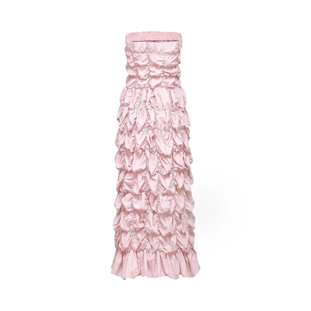 Alice Midi Dress - Off the Shoulder Style - Pleated Design - Flounce Hem - Puff Sleeves