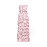 Alice Midi Dress - Off the Shoulder Style - Pleated Design - Flounce Hem - Puff Sleeves
