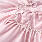Alice Midi Dress - Off the Shoulder Style - Pleated Design - Flounce Hem - Puff Sleeves