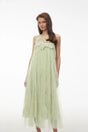 Alice Mint green Floral Embroidered Midi Dress