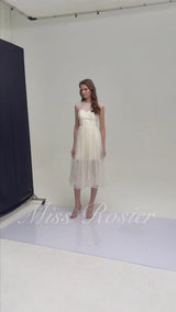 Alice Neutral Floral Applique Lace Midi Dress