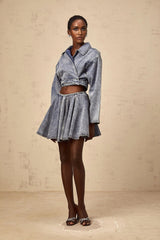 Alina Denim Jacket Blue Asymmetrical Cropped