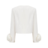 Alina Top & Skirt Set - Elegant 3D Petal Detailing - Flattering Flared Silhouette - Chic Midi Length - Stylish Rear Zip Fastening