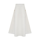 Alina Top & Skirt Set - Elegant 3D Petal Detailing - Flattering Flared Silhouette - Chic Midi Length - Stylish Rear Zip Fastening