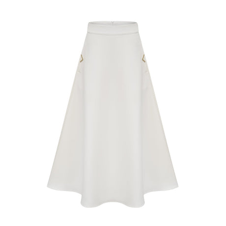 Alina Top & Skirt Set - Elegant 3D Petal Detailing - Flattering Flared Silhouette - Chic Midi Length - Stylish Rear Zip Fastening