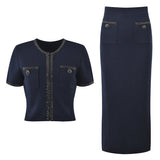 Alina Top & Skirt Set - Tailored Silhouette - Classic Suit Design - Structured Fit - Versatile Styling