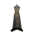 Alizée Brown Lace Panel Leopard Print Maxi Dress