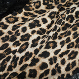 Alizée Brown Lace Panel Leopard Print Maxi Dress