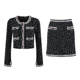 Brooklynn Jacket & Skirt Snowflake Dots Set