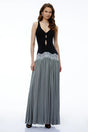 Allegra Black Color Block Sweetheart Maxi Dress