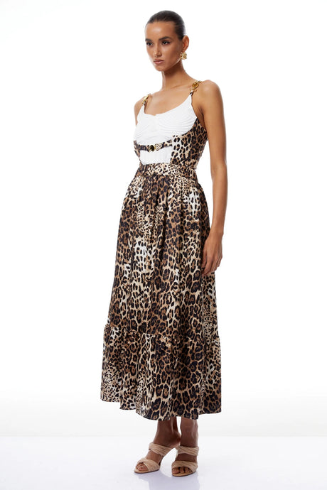 Allegra Brown Leopard Print Maxi Dress