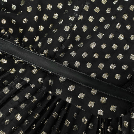 Aloïse Black Polka Dot Pleated Midi Dress