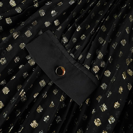 Aloïse Black Polka Dot Pleated Midi Dress