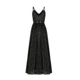 Aloïse Black Polka Dot Pleated Midi Dress