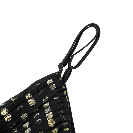 Aloïse Black Polka Dot Pleated Midi Dress