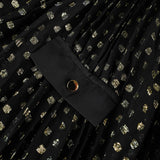 Aloïse Black Polka Dot Pleated Midi Dress
