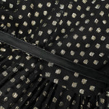Aloïse Black Polka Dot Pleated Midi Dress