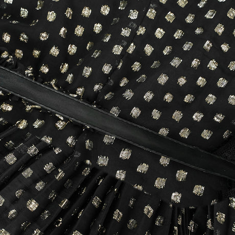 Aloïse Black Polka Dot Pleated Midi Dress