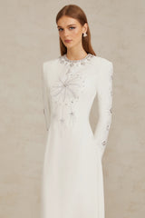 Aloïse White Embellished Maxi Gown