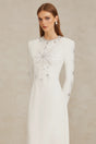 Aloïse White Embellished Maxi Gown