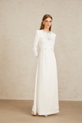 Aloïse White Embellished Maxi Gown