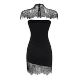 Alvaro Black Lace Shawl  Dress Set