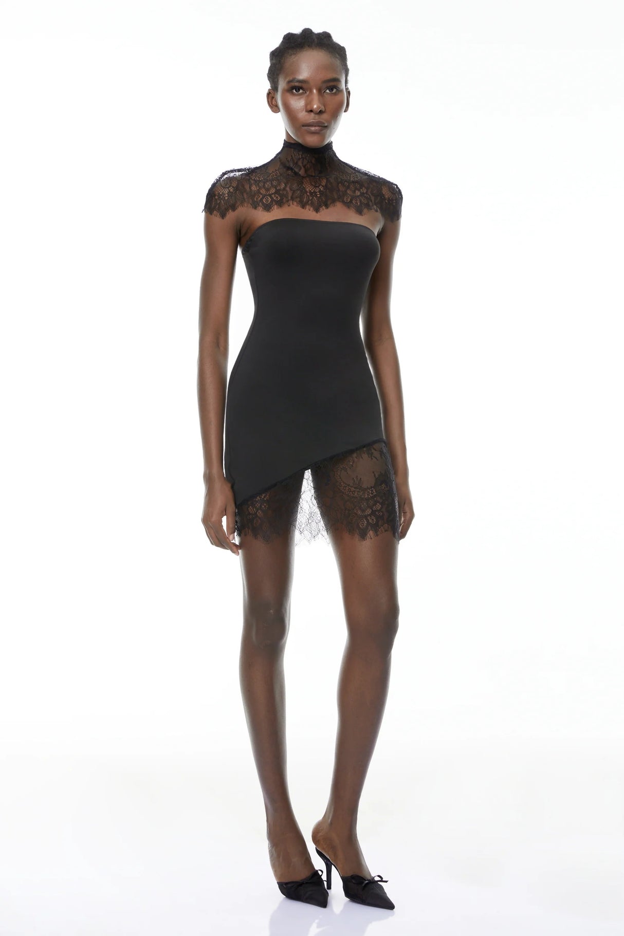 Alvaro Black Lace Shawl  Dress Set