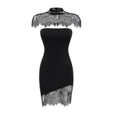 Alvaro Black Lace Shawl  Dress Set