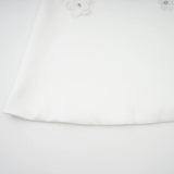 Alyssa Mini Dress White Faux - Flower Crystal Embellished Thigh - Length Hem