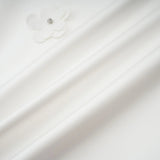 Alyssa Mini Dress White Faux - Flower Crystal Embellished Thigh - Length Hem