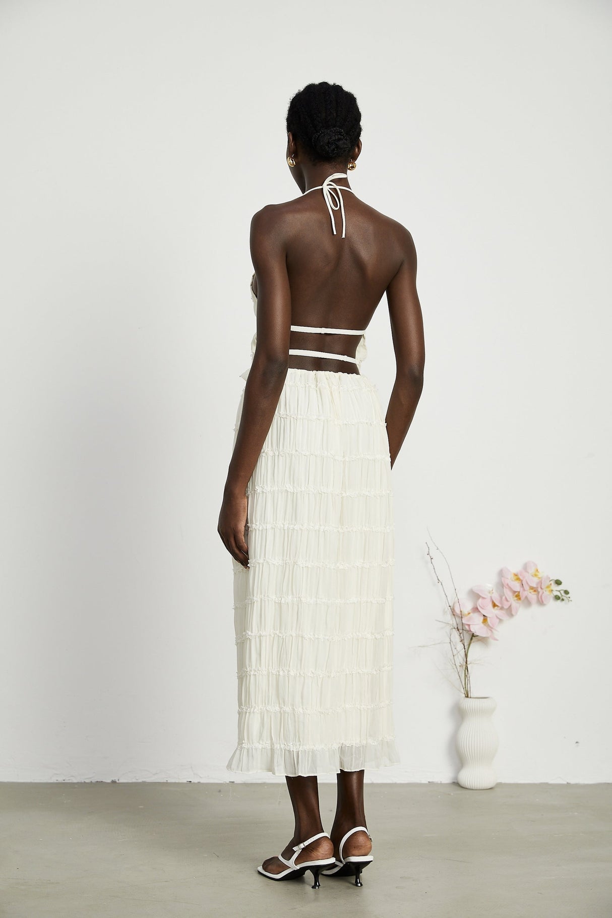 Alyssa pleated top  skirt matching set
