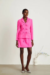 Amabile Jacket & Dress - V Neck - Bowknot Detailing - Press - Stud Buttons - Off the Shoulder