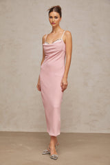 Amabile Midi Dress - Sweetheart Neckline - Corset Bodice - Ruched Detailing - Crystal Embellishments