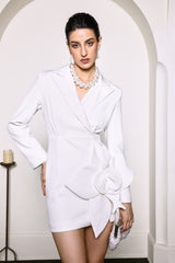 Amabile White Floral Blazer Dress