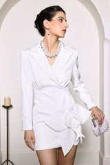 Amabile White Floral Blazer Dress