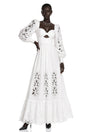 Amandine White CutOut Puff Sleeve Maxi Dress