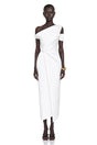 Amarante White One Shoulder Asymmetrical Midi Dress