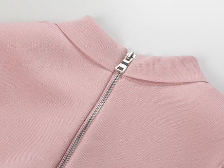 Amari Dress - A - Line Silhouette - Flared Skirt - Long Sleeves - Tailored Fit - Decorative Buttons