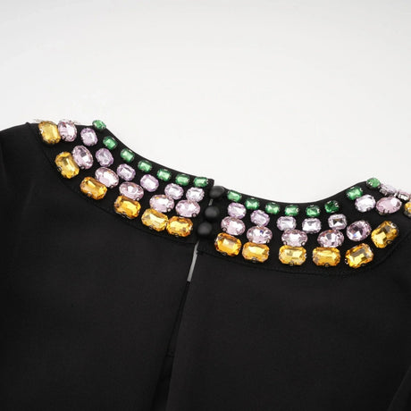 Amari Mini Dress - Sleeveless - Ruched Detailing - Crystal Embellishment - Rear Zip Fastening