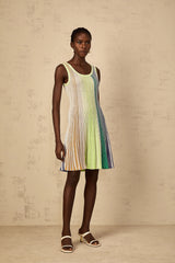 Amaryllis Green Sequin Striped Knit Mini Dress