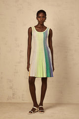 Amaryllis Green Sequin Striped Knit Mini Dress