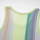 Amaryllis Green Sequin Striped Knit Mini Dress