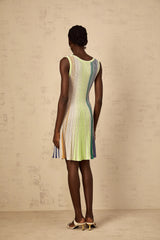 Amaryllis Green Sequin Striped Knit Mini Dress