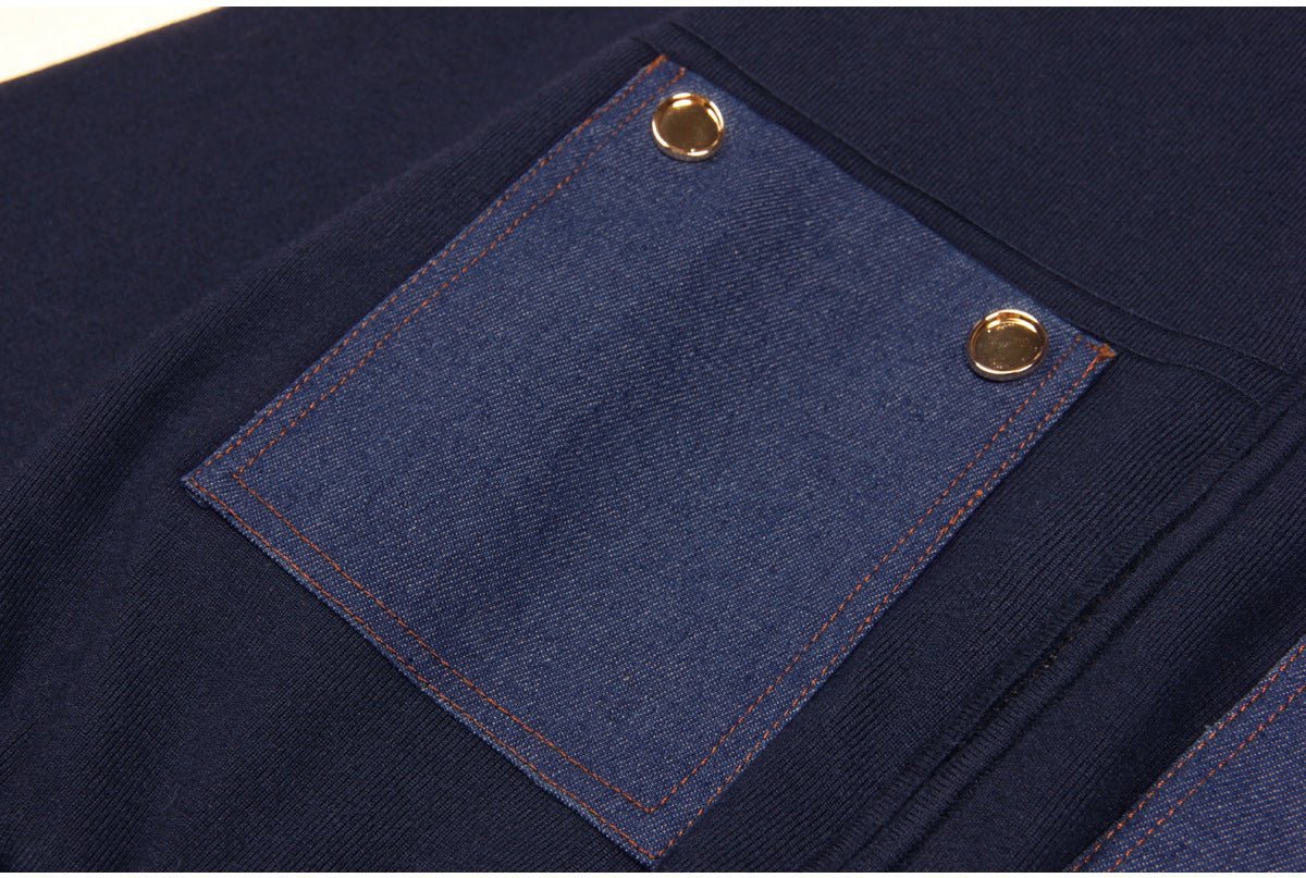 Amaya Cropped Zip - Up Jacket - Fitted with Contrasting Pockets and Ribbed Cuffs